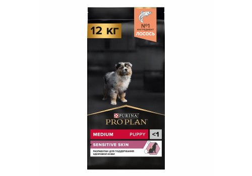 PRO PLAN OPTI DERMA / Сухой корм ПРО ПЛАН для щенков средних пород при чувствительной коже с лососем PRO PLAN OPTI DERMA / Сухой корм ПРО ПЛАН для щенков средних пород при чувствительной коже с лососем