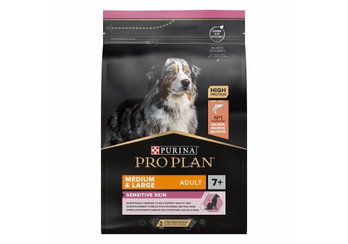 PRO PLAN OPTI DERMA / Сухой корм ПРО ПЛАН для пожилых собак средних и крупных пород при чувствительной коже с лососем