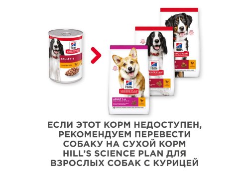 Hills Science Plan Adult 1-6 Chicken / Консервы Хиллс для взрослых собак Курица (цена за упаковку)