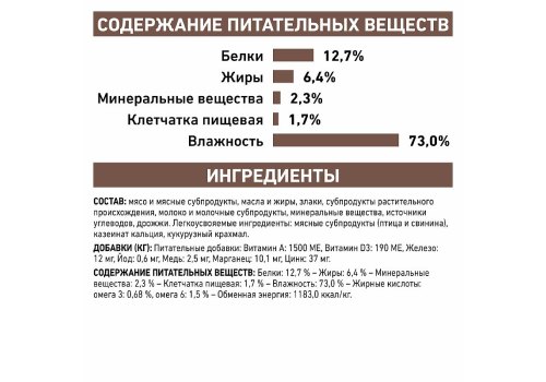 Royal Canin Recovery Canine / Ветеринарный влажный корм (Консервы) Роял Канин Рекавери для собак и кошек Анорексия Восстановление Кормление через зонд (Цена за упаковку)