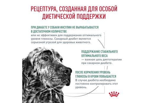 Royal Canin Diabetic Canine DC37 / Ветеринарный сухой корм Роял Канин Диабетик для собак Сахарный диабет