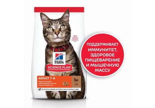 Hills Science Plan Adult Lamb / Сухой корм Хиллс для взрослых кошек Ягненок