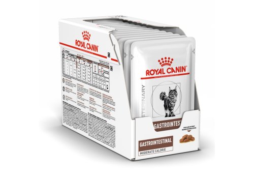 Royal Canin Gastrointestinal Moderate Calorie / Ветеринарный влажный корм (Консервы-Паучи) Роял Канин Гастроинтестинал Модерэйт Калори для кошек Нарушения пищеварения Низкокалорийный (цена за упаковку)