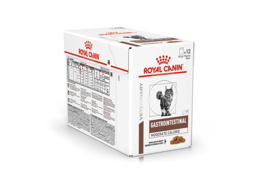 Royal Canin Gastrointestinal Moderate Calorie / Ветеринарный влажный корм (Консервы-Паучи) Роял Канин Гастроинтестинал Модерэйт Калори для кошек Нарушения пищеварения Низкокалорийный (цена за упаковку)
