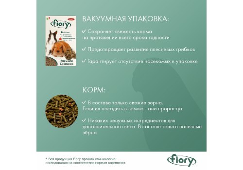Fiory Pellettato / Корм Фиори для Морских свинок и Кроликов Гранулированный