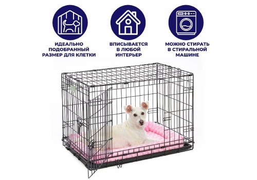 MidWest Quiet Time Pet Bed Fashion / Лежанка Мидвест Плюшевая Розовая