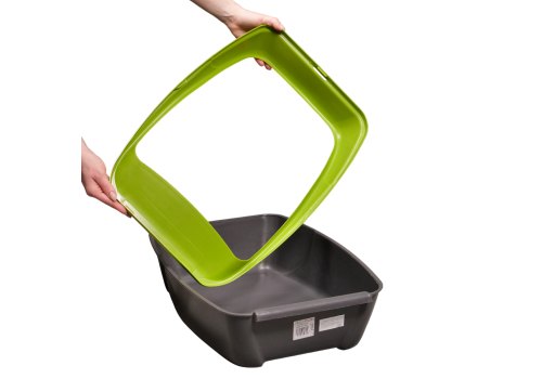 MPS Virgo / МПС туалет-лоток с рамкой Цвета: серый с салатовым бортом, серый с голубым бортом (указывайте цвет в комментарии к заказу)