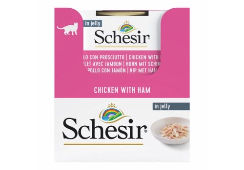 Schesir / Влажный корм Консервы Шезир для кошек Курица ветчина (цена за упаковку)
