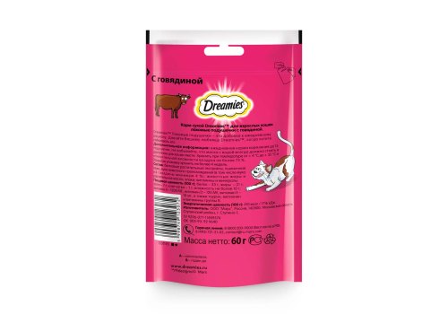 Dreamies / Лакомство Дримис для кошек Подушечки с Говядиной Dreamies / Лакомство Дримис для кошек Подушечки с Говядиной
