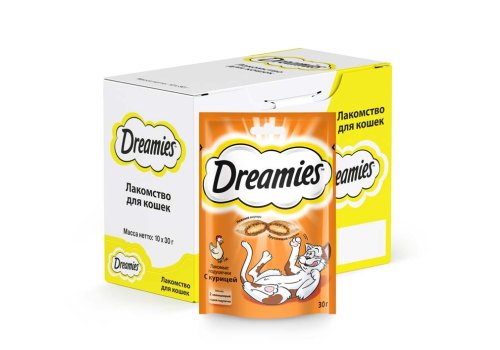 Dreamies / Лакомство Дримис для кошек Подушечки с Курицей