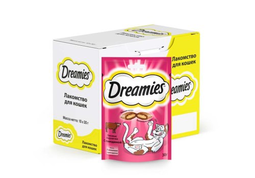 Dreamies / Лакомство Дримис для кошек Подушечки с Говядиной