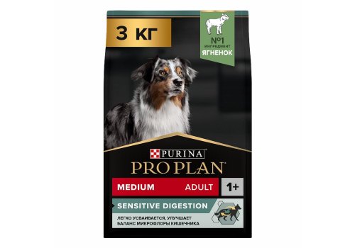PRO PLAN OPTI DIGEST / Сухой корм ПРО ПЛАН для взрослых собак средних пород при чувствительном пищеварении с ягненком