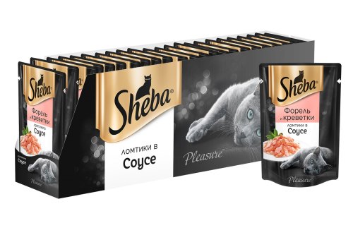 Sheba Pleasure / Паучи Шеба для кошек Ломтики в соусе с Форелью и Креветками (цена за упаковку) Sheba Pleasure / Паучи Шеба для кошек Ломтики в соусе с Форелью и Креветками (цена за упаковку)