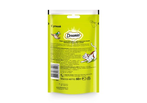 Dreamies / Лакомство Дримис для кошек Подушечки с Уткой Dreamies / Лакомство Дримис для кошек Подушечки с Уткой