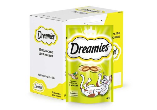Dreamies / Лакомство Дримис для кошек Подушечки с Уткой Dreamies / Лакомство Дримис для кошек Подушечки с Уткой