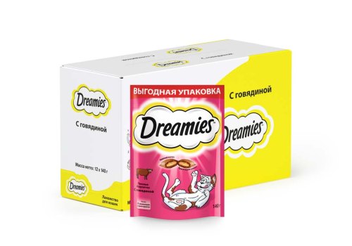 Dreamies / Лакомство Дримис для кошек Подушечки с Говядиной
