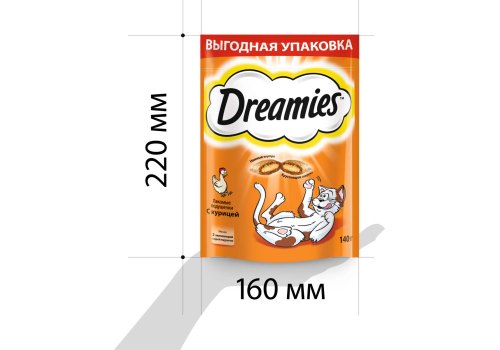 Dreamies / Лакомство Дримис для кошек Подушечки с Курицей