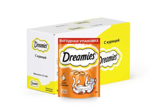Dreamies / Лакомство Дримис для кошек Подушечки с Курицей