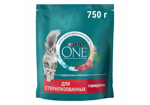 PURINA ONE STERILISED / Сухой корм Пурина УАН для взрослых стерилизованных кошек с говядиной