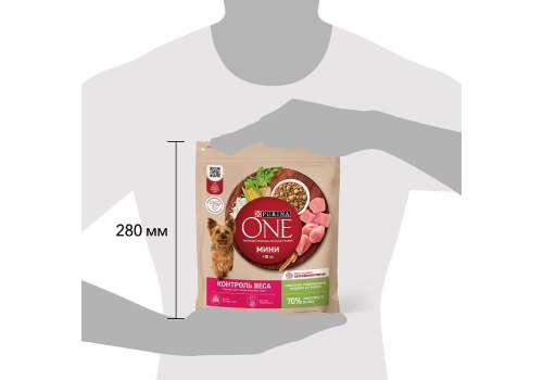 PURINA ONE MINI/ Сухой корм Пурина УАН для взрослых собак мелких пород при склоннности к набору веса с индейкой