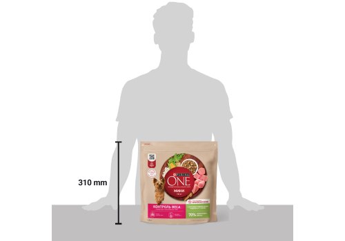 PURINA ONE MINI / Сухой корм Пурина УАН для взрослых собак мелких пород при склоннности к набору веса с индейкой