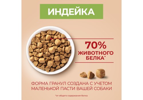 PURINA ONE MINI / Сухой корм Пурина УАН для взрослых собак мелких пород при склоннности к набору веса с индейкой