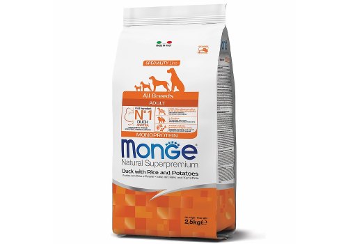 Monge Dog Monoprotein Speciality Adult Duck & Rice / Сухой корм Монж для взрослых собак всех пород Утка с рисом и картофелем