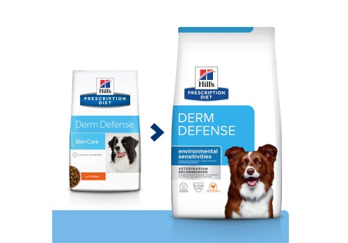 Hills Prescription Diet Canine Derm Defense / Лечебный корм Хиллс Дерм Дефенс для взрослых собак для поддержания Кожи при Дерматитах или избыточной потери шерсти Курица