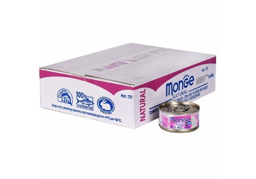 Monge Cat Natural / Консервы Монж Натурал для кошек Тунец с курицей и говядиной (цена за упаковку)