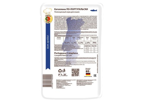 Мнямс Влажный корм Паучи для кошек Катаплана по-Португальски Форель  (цена за упаковку)