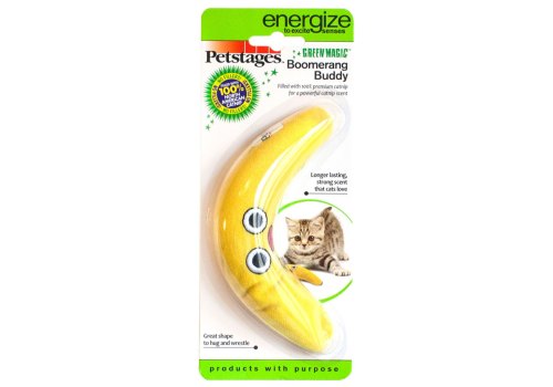 Petstages / Игрушка Петстейджес для кошек Желтый бумеранг с кошачьей мятой