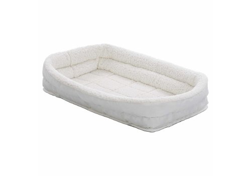 MidWest Quiet Time Double Bolster / Лежанка Мидвест с двойным бортом Флисовая Белая
