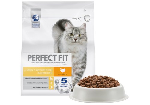 Perfect Fit Sensitive / Сухой корм Перфект Фит для чувствительных кошек Индейка