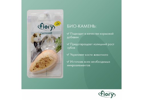 Fiory Carrosalt / Био-камень Фиори для грызунов с Солью в форме Моркови