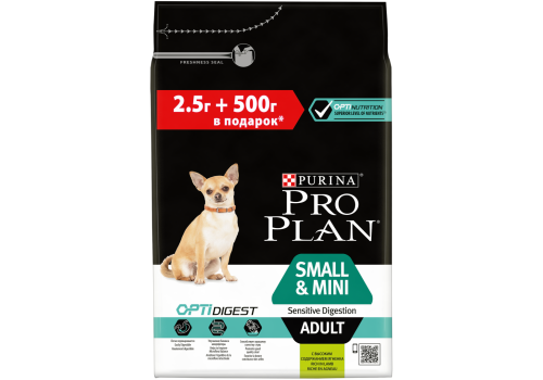 PRO PLAN OPTI DIGEST / Сухой корм ПРО ПЛАН для взрослых собак мелких пород при чувствительном пищеварении с ягненком