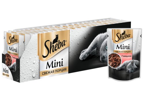 Sheba Mini / Паучи Шеба Мини порция для кошек с Говядиной (цена за упаковку)