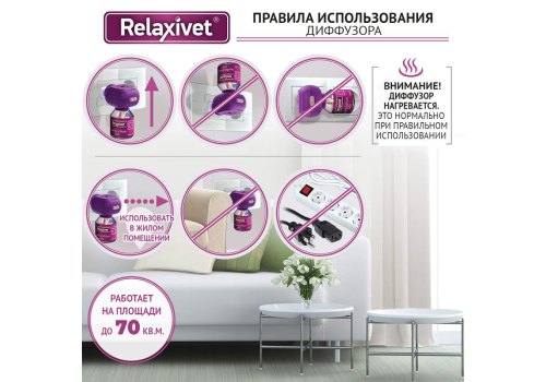 Relaxivet / Жидкость Успокоительная + Диффузор Релаксивет при Стрессах Страхах и Возбуждении у кошек и собак
