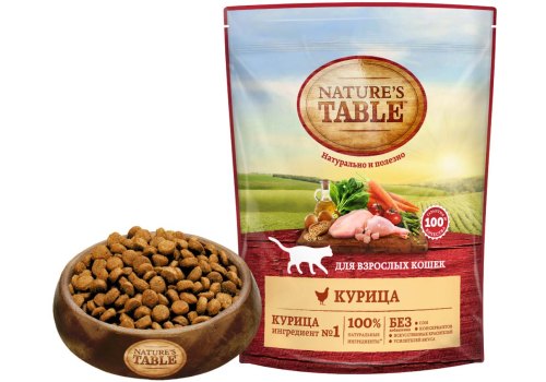 Natures Table / Сухой корм Нейчерс Тейбл для взрослых кошек Курица