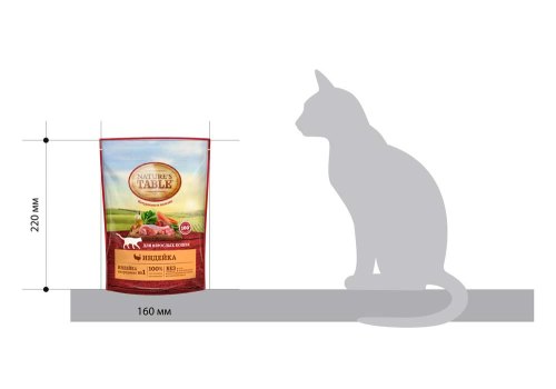 Natures Table / Сухой корм Нейчерс Тейбл для взрослых кошек Индейка