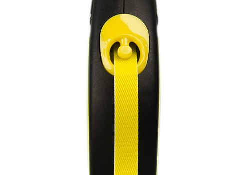 flexi New Neon M tape 5 m, for dogs up to 25 kg / Рулетка флекси для собак весом до 25 кг, светоотражающая лента 5 м