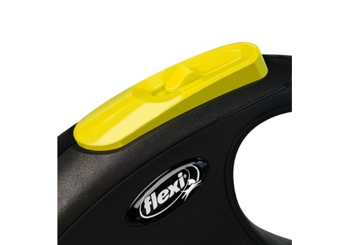flexi New Neon M tape 5 m, for dogs up to 25 kg / Рулетка флекси для собак весом до 25 кг, светоотражающая лента 5 м