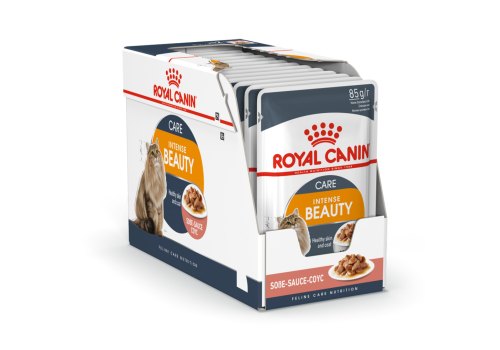 Royal Canin Intense Beauty / Влажный корм (Консервы-Паучи) Роял Канин Интенс Бьюти для кошек Красота шерсти в Соусе (цена за упаковку)