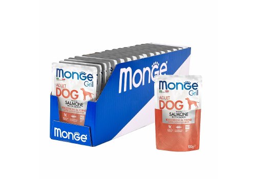 Monge Dog Grill Salmon / Влажный корм Паучи Монж Гриль для взрослых собак Лосось (цена за упаковку)