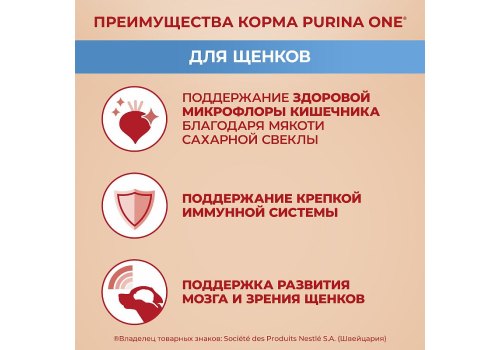 PURINA ONE PUPPY / Сухой корм Пурина УАН для щенков средних и крупных пород с курицей