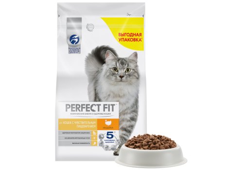 Perfect Fit Sensitive / Сухой корм Перфект Фит для чувствительных кошек Индейка