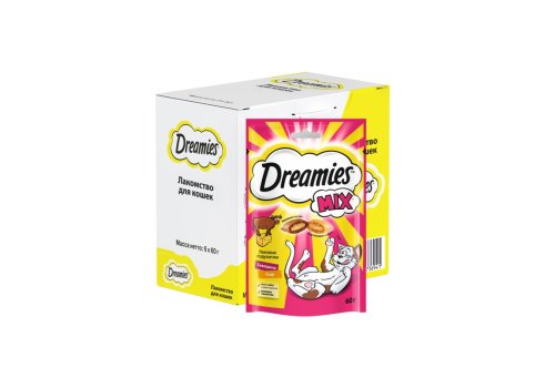 Dreamies Mix / Лакомство Дримис для кошек Подушечки Говядина Сыр