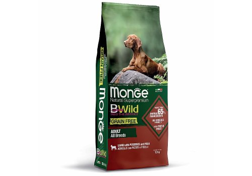 Monge Dog BWild Grain Free Adult All Breeds Lamb Potatoes Peas / Сухой Беззерновой корм Монж Бивайлд для взрослых собак всех пород Ягненок картофель горох