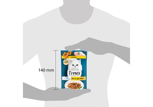 Гурмэ Перл / Влажный корм Паучи Пурина Гурмэ Желе Де-Люкс для взрослых кошек с курицей (цена за упаковку)