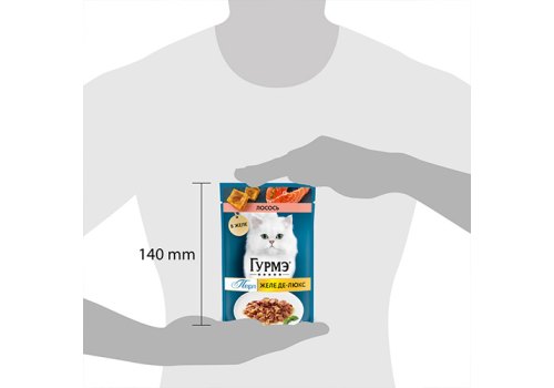 Гурмэ Перл / Влажный корм Паучи Пурина Гурмэ Желе Де-Люкс для взрослых кошек с лососем (цена за упаковку)