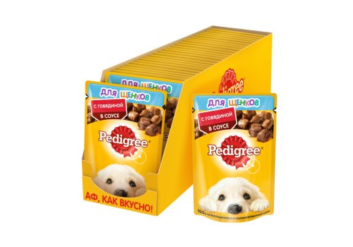 Pedigree / Паучи Педигри для Щенков с Говядиной в соусе (цена за упаковку)
